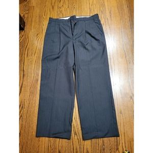 Dress Pants Men's 34R Black Striped Wool Polyester Blend